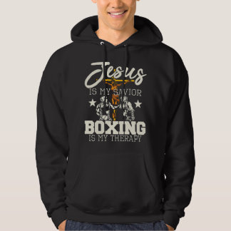 Sudadera Jesús Es Mi Salvador El Boxeo Es Mi Terapia - Gimn