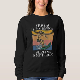 Sudadera Jesús Es Mi Salvador El Surf Es Gracioso Mi Terapi