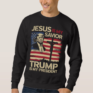 Sudadera Jesús Es Mi Salvador Trump Es Mi Presidente Bander
