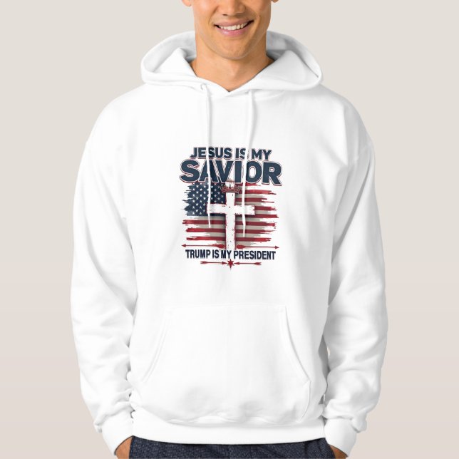 Sudadera Jesús es mi salvador Trump es mi presidente gracio (Anverso)