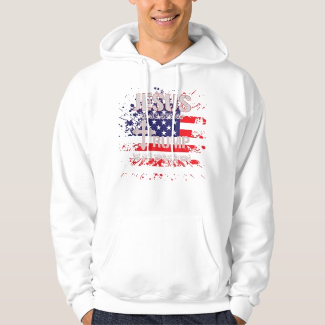 Sudadera Jesús Es Mi Salvador Trump Es Mi Presidente Pro (Anverso)