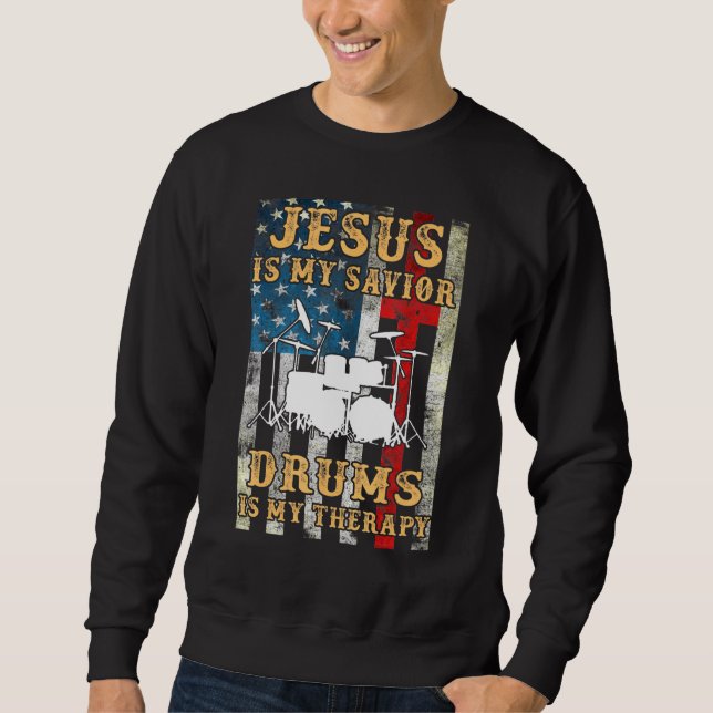 Sudadera Jesús Es Mi Tambor Salvador Es Mi Tambor Terapéuti (Anverso)