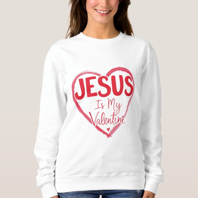 Sudadera Jesús Es Mi Valentín - Rojo (Anverso)
