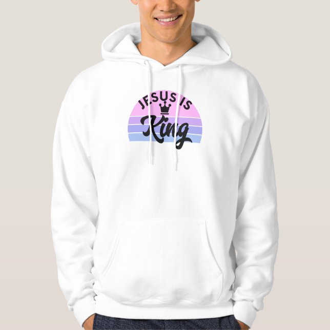 Sudadera Jesús Es Rey - Cristiano Retro Sunset (Anverso)