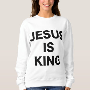 Sudadera Jesús es Rey Negrita Texto negro Cristiano Religio