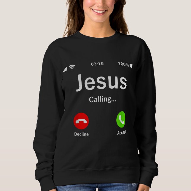 Sudadera Jesús está llamando - Cristiano (Anverso)