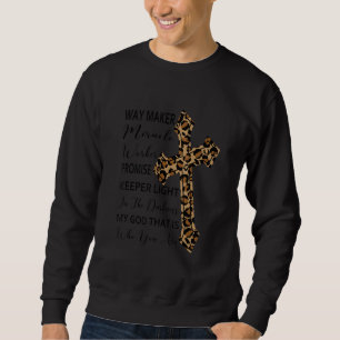 Sudadera Jesus Faith Christian God Cross Leopard Way Maker