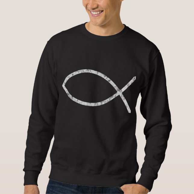 Sudadera Jesus Fish Ichthy Ichthus Emblem Christian Faith S (Anverso)