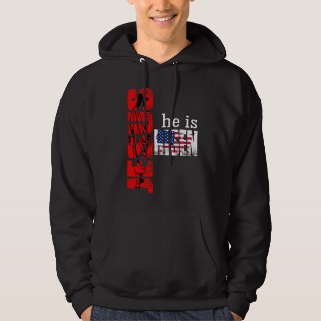 Sudadera Jesus he is Risen USA (Anverso)