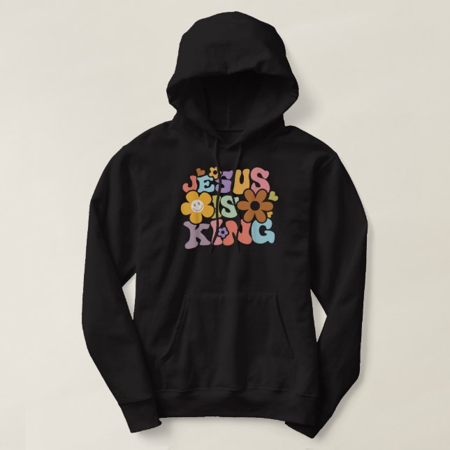 Sudadera Jesus Is King Flower Hippie Colorful (Diseño del anverso)