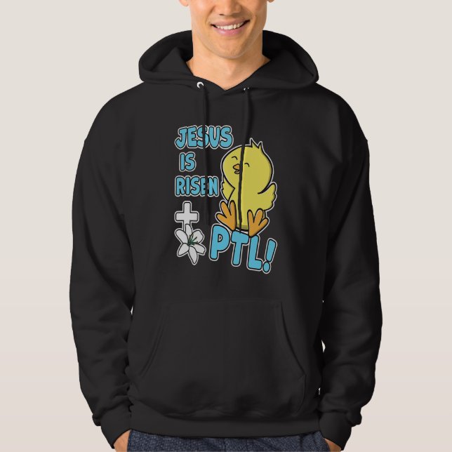 Sudadera Jesus Is Risen PTL! Christian Easter Cute Yellow C (Anverso)