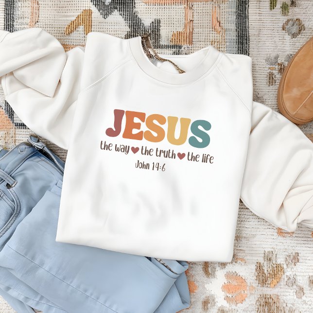 Sudadera Jesús la forma de la verdad el cuello de la mujer  (Subido por el creador)