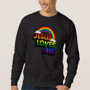 Sudadera Jesús Me Ama Gay Rainbow Cute Christian Lgbtq P