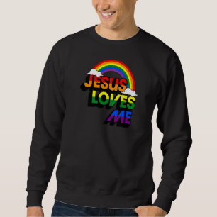Sudadera Jesús Me Ama Gay Rainbow Cute Christian Lgbtq P