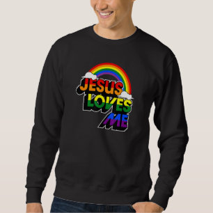 Sudadera Jesús Me Ama Gay Rainbow Cute Christian Lgbtq P