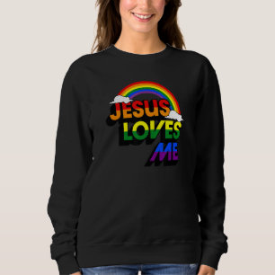 Sudadera Jesús Me Ama Gay Rainbow Cute Christian Lgbtq P