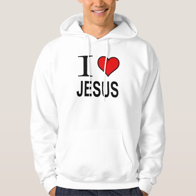 Sudadera Jesús Regalos I Love Jesus Logo Hoody (Anverso)