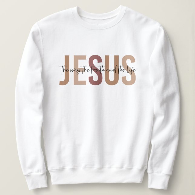 Sudadera Jesús Religioso Camisas Inspiradoras Blancas (Anverso del diseño)