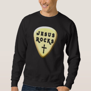 Sudadera Jesús roca Púa de guitarra de oro adoración cristi