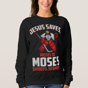 Sudadera Jesús salva a un portero de hockey y pasa a Moses 