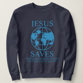 Sudadera Jesús salva el azul oscuro del gráfico 90