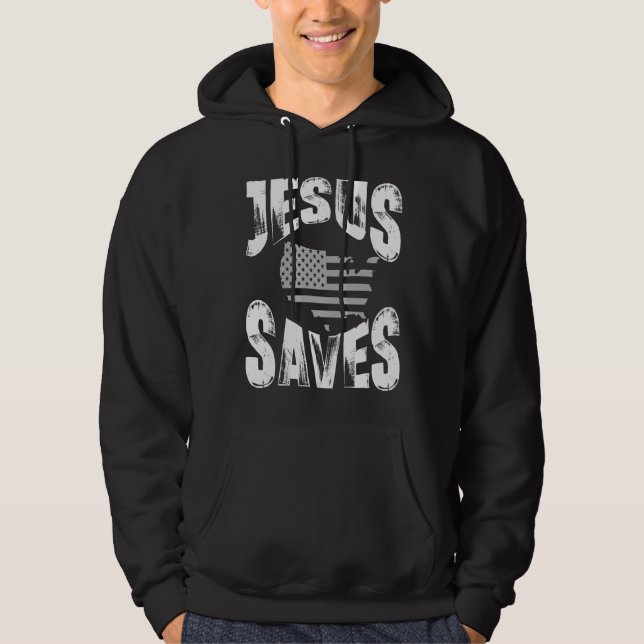 SUDADERA JESUS SAVES USA (Anverso)