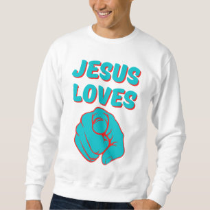Sudadera Jesús te ama citando a hombres por fe