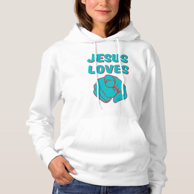 Sudadera Jesús te ama citas basadas en la fe de mujeres (Anverso)