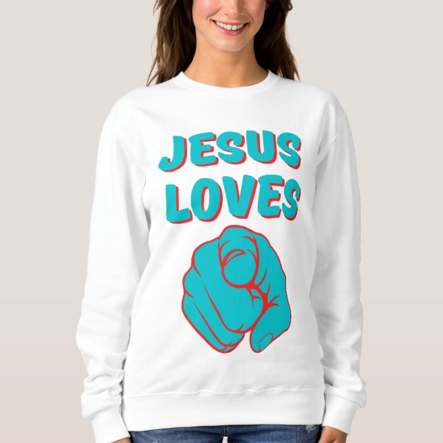 Sudadera Jesús te ama citas basadas en la fe de mujeres (Anverso)