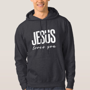 SUDADERA JESUS TE AMA CRISTIANO