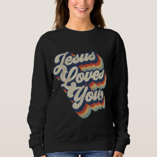 Sudadera Jesús Te Ama El Diseño Gráfico De Estilo Retro Vin
