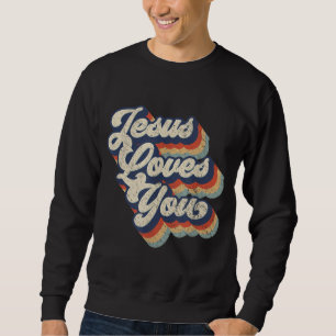 Sudadera Jesús Te Ama El Diseño Gráfico De Estilo Retro Vin