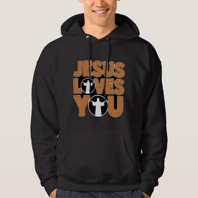 Sudadera Jesús Te Ama Hoodie (Anverso)