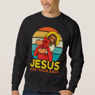 Sudadera Jesús Tiene Tu Espalda Jiu Jitsu Retro Cristiano Y