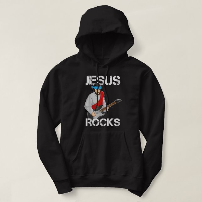Sudadera Jesús toca la guitarra eléctrica (Diseño del anverso)
