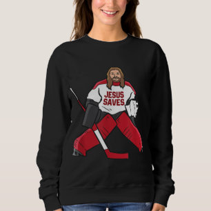 Sudadera Jesús, un divertido hockey, ahorra a un portero de
