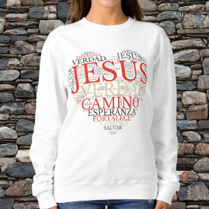 Sudadera Jesús Y Fe Corazón Mujer Cristiana Española