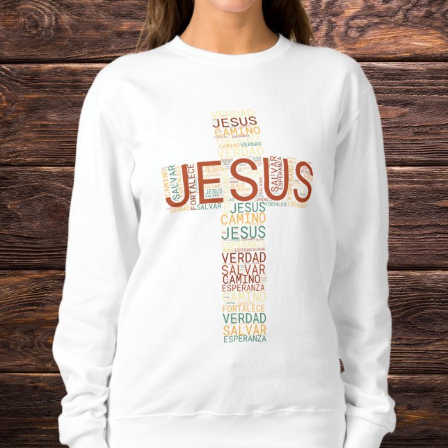 Sudadera Jesús y la fe cruzan el español cristiano de las m (Subido por el creador)