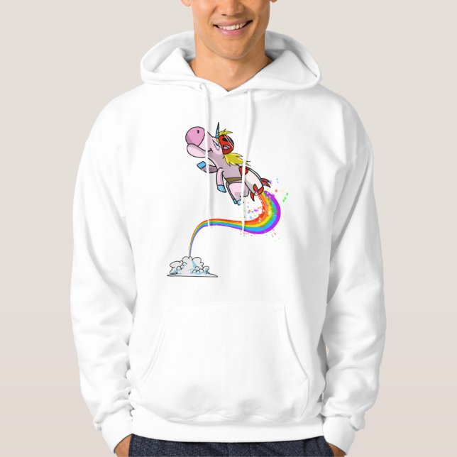 Sudadera Jetpack de Guay Unicorn Rainbow Funny Horn (Anverso)