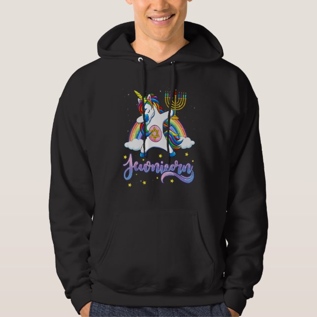 Sudadera Jewnicorn  Hanukkah Unicorn  Girl Women Pajamas (Anverso)