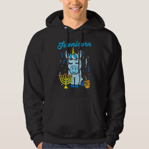 Sudadera Jewnicorn Judío Unicornio Lindo Pijama de Hanukkah