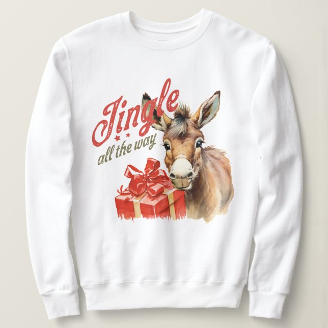 Sudadera Jingle all way los Navidades cultivan burro (Anverso del diseño)