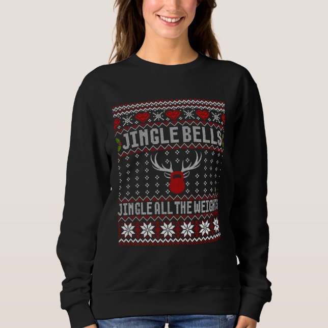 Sudadera Jingle Bells Christmas Fitness Kettle Bell Workout (Anverso)