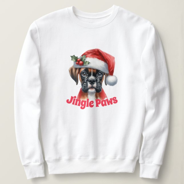Sudadera Jingle Paws y Boxer Dog Joy (Anverso del diseño)