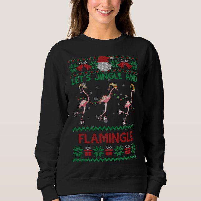 Sudadera Jingle y Flamingle - Navidades Flamingos C (Anverso)