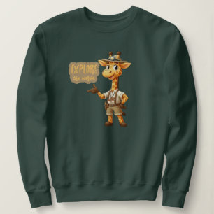 Sudadera Jirafa Exploradora Adorable en safari