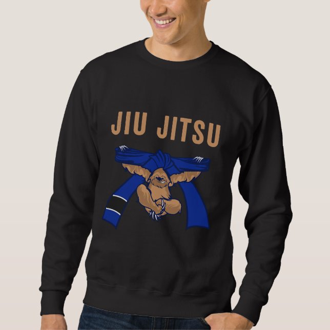 Sudadera Jiu Jitsu Bjj Sloth Jiu Jitsu Cinturón Azul con te (Anverso)