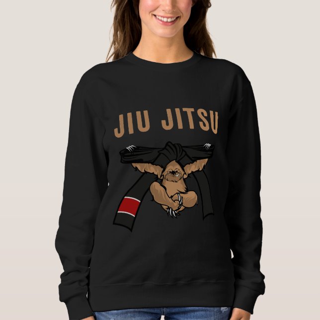 Sudadera Jiu Jitsu Bjj Sloth Jiu Jitsu Cinturón negro con t (Anverso)