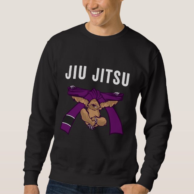 Sudadera Jiu Jitsu Bjj Sloth Jiu Jitsu Púrpura Cinturón Con (Anverso)