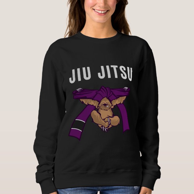 Sudadera Jiu Jitsu Bjj Sloth Jiu Jitsu Púrpura Cinturón Con (Anverso)